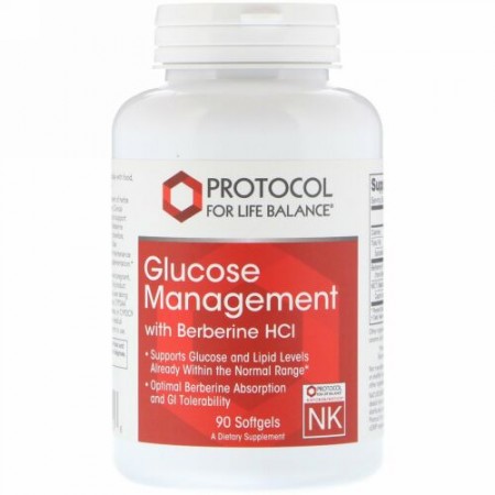 Protocol for Life Balance, ベルベリン HCL配合グルコースマネージメント、90ソフトジェル