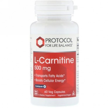 Protocol for Life Balance, L-カルニチン、500 mg、60野菜カプセル (Discontinued Item)
