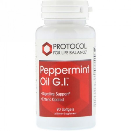 Protocol for Life Balance, ペパーミントオイル G.I.、90ソフトジェル (Discontinued Item)