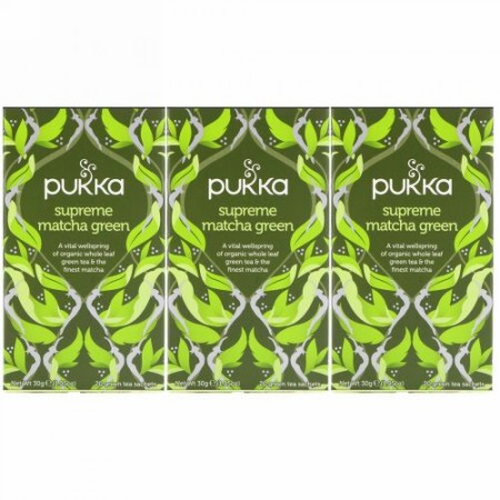 Pukka Herbs, スープリーム抹茶グリーン、3パック、各ハーブティーサッシェ20袋 (Discontinued Item)
