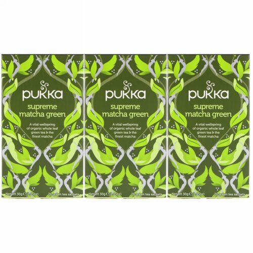 Pukka Herbs, スープリーム抹茶グリーン、3パック、各ハーブティーサッシェ20袋 (Discontinued Item)
