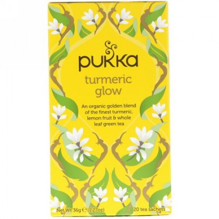 Pukka Herbs, ターメリックグローティー、20ティーバッグ、1.27 oz (36 g)