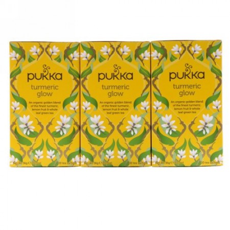 Pukka Herbs, ターメリックグローティー、3個パック、各ハーブティーバッグ20包入り (Discontinued Item)