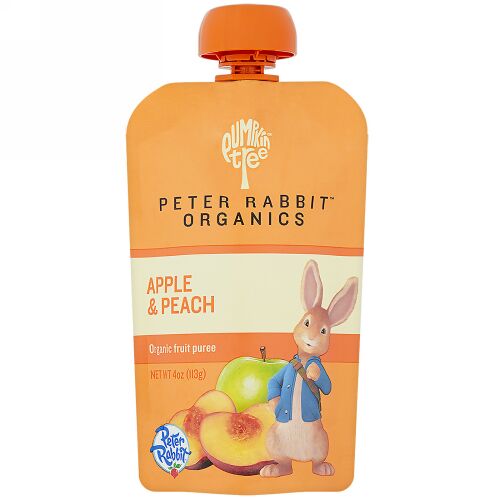 Pumpkin Tree Snacks, Peter Rabbit Organics, Organic Fruit Puree, Apple & Peach, 4 oz (113 g) (Discontinued Item)