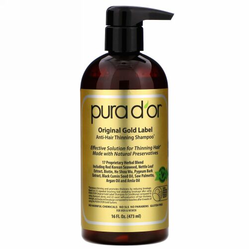 Pura D'or, アンチヘアシニングシャンプー、473 ml（16 fl oz）