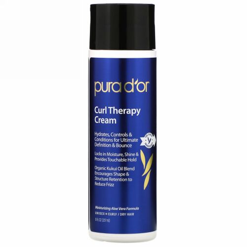 Pura D'or, カールセラピークリーム、8 fl oz (237 ml)