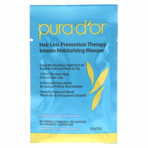 Pura D'or, 抜け毛予防セラピー、集中保湿マスク、8パック、各約35ml（1.2 fl oz）
