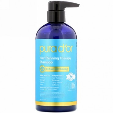 Pura D'or, 薄毛治療シャンプー, 16液体オンス (473 ml)