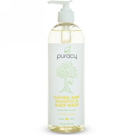 Puracy, ナチュラルベビーシャンプー & ボディウォッシュ、シトラスグローブ、 16 液量オンス (473 ml) (Discontinued Item)