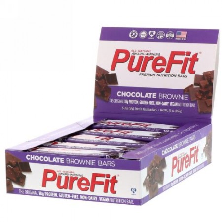 PureFit Bars, プレミアム栄養バー、チョコレートブラウニー、15本、2オンス（57 g） (Discontinued Item)
