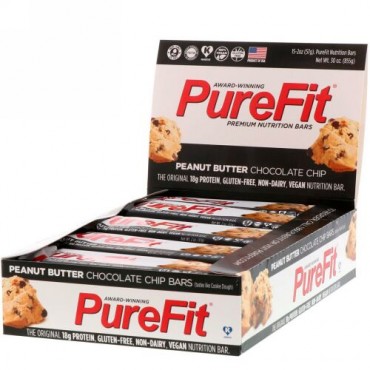 PureFit Bars, プレミアム栄養バー、ピーナッツバターチョコチップ、15本、2オンス（57 g） (Discontinued Item)