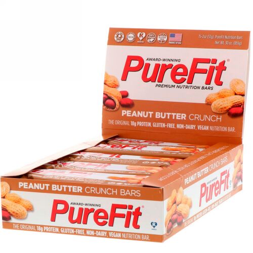 PureFit Bars, プレミアム栄養バー、ピーナッツバタークランチ、15本、2オンス（57 g） (Discontinued Item)