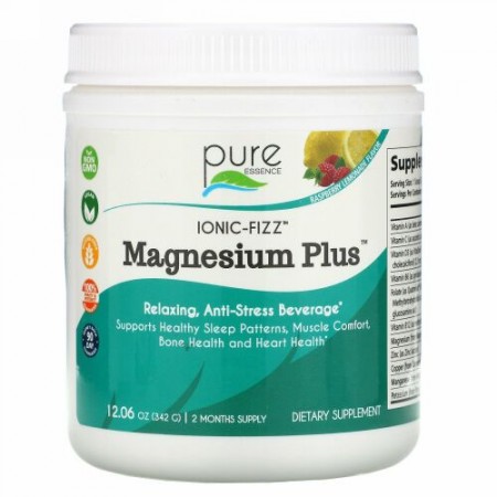 Pure Essence, Ionic-Fizz（イオニックフィズ）、Magnesium Plus（マグネシウムプラス）、ラズベリーレモネード、342g（12.06オンス）