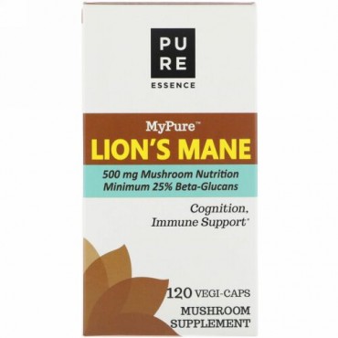 Pure Essence, MyPure、ライオンのたてがみ、ベジカプセル120個 (Discontinued Item)