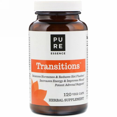 Pure Essence, Transitions, Menopause Support, 120 Vegi-Caps