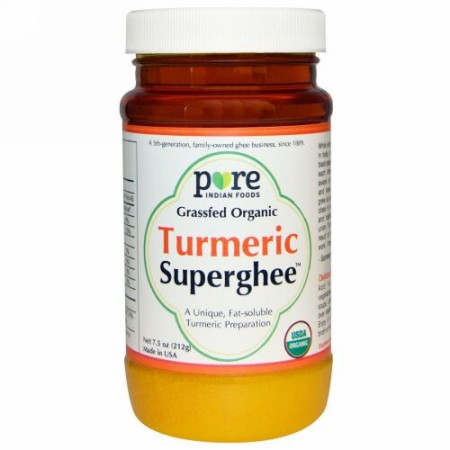 Pure Indian Foods, グラスフェッド オーガニック、 ウコンスーパーギー、 7.5 oz (212 g) (Discontinued Item)