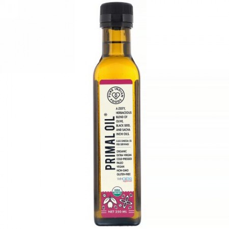 Pure Indian Foods, オーガニックコールドプレスエキストラヴァージンプライマルオイル、250ml (Discontinued Item)