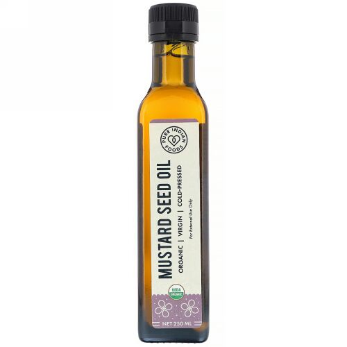 Pure Indian Foods, オーガニックコールドプレス ヴァージンマスタードシードオイル、250ml