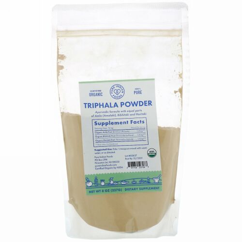 Pure Indian Foods, オーガニックトリファラ粉末、227g（8oz）