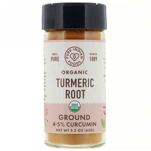 Pure Indian Foods, オーガニックウコン根、粉末、65g（2.3oz） (Discontinued Item)
