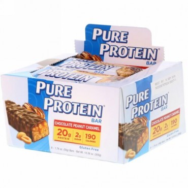 Pure Protein, チョコレート・ピーナッツ・キャラメル・バー, 6本, 各1.76オンス (50 g)