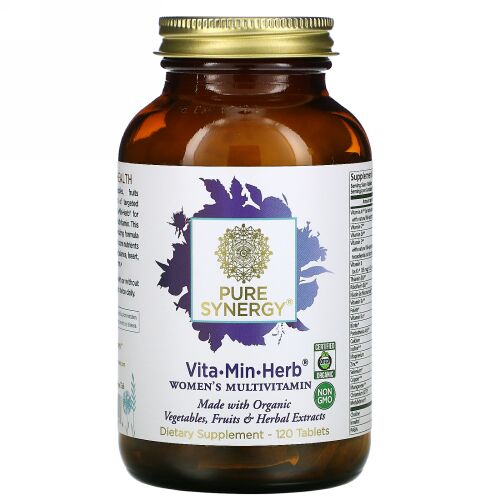 Pure Synergy, Vita-Min-Herb（ビタミンハーブ）、女性用マルチビタミン、120粒