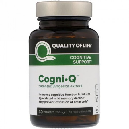 Quality of Life Labs, コグニ·Q, 認知のサポート, 200 mg, 植物性カプセル60粒