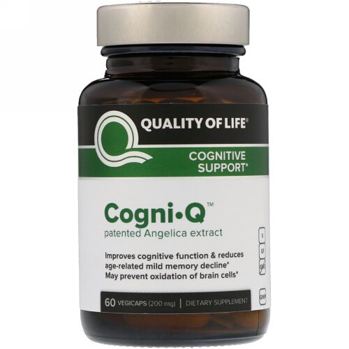 Quality of Life Labs, コグニ·Q, 認知のサポート, 200 mg, 植物性カプセル60粒