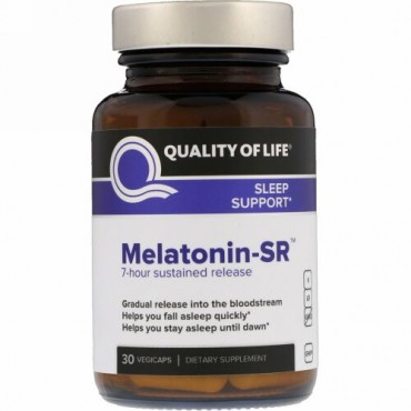 Quality of Life Labs, メラトニンSR、ベジキャップ30錠