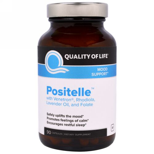 Quality of Life Labs, Positelle with Venetron, Rhodiola, Lavender Oil, and Folate, 90 Capsules (Discontinued Item)