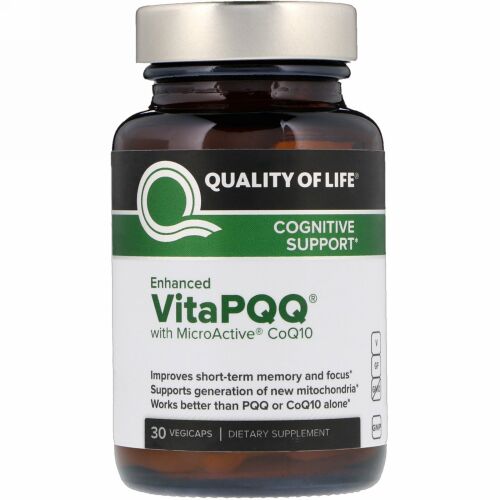 Quality of Life Labs, ヴィタPQQ、認知支援サポート、ベジキャップ30錠