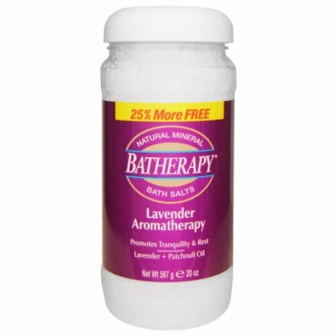 Queen Helene, バセラピー（Batherapy）, ナチュラルミネラルバスソルト（Natural Mineral Bath Salts）, 、ラベンダーアロマセラピー, 20オンス (567 g) (Discontinued Item)