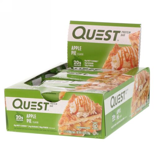 Quest Nutrition, Questbar, Protein Bar, Apple Pie, 12 Bars, 2.12 oz (60 g) Each (Discontinued Item)