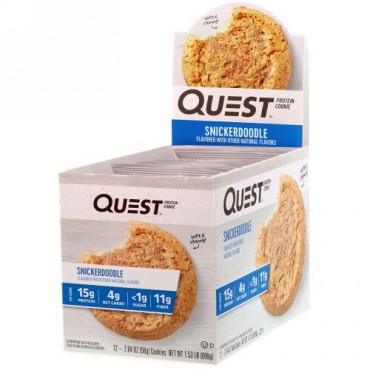 Quest Nutrition, プロテインクッキー、スニッカードードル、12枚、各2.04オンス (58 g) (Discontinued Item)