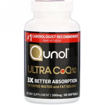 Qunol, ウルトラ CoQ10、100 mg、60ソフトジェル