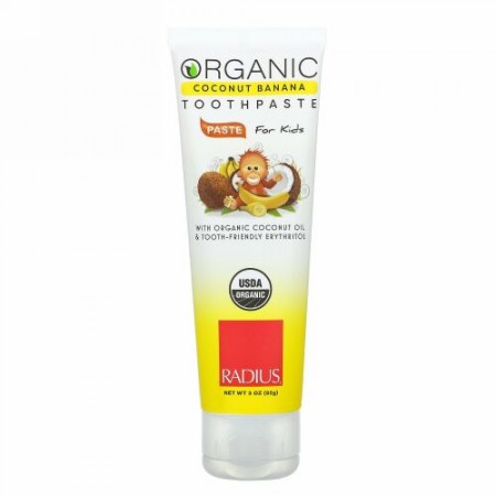 RADIUS, Organic Toothpaste, Coconut Banana, For Kids, 3 oz (85 g)