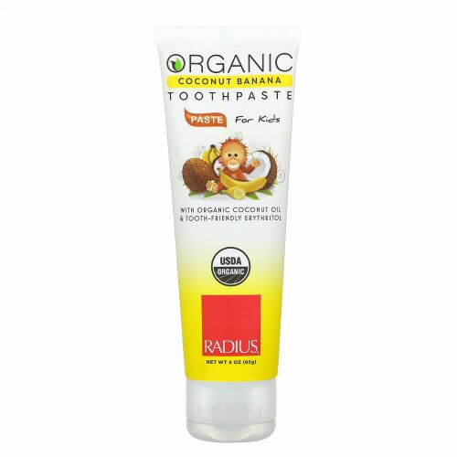 RADIUS, Organic Toothpaste, Coconut Banana, For Kids, 3 oz (85 g)