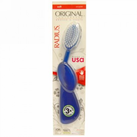 RADIUS, Original Toothbrush, Blue, Soft, Right, 1 Toothbrush (Discontinued Item)