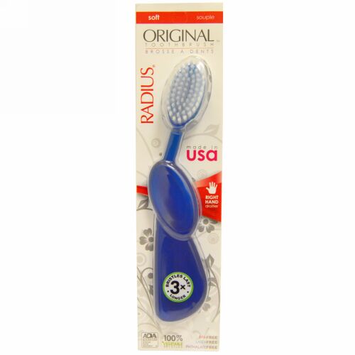 RADIUS, Original Toothbrush, Blue, Soft, Right, 1 Toothbrush (Discontinued Item)