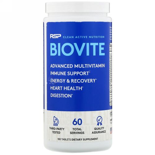 RSP Nutrition, ビオバイトアドバンストマルチビタミン、180粒