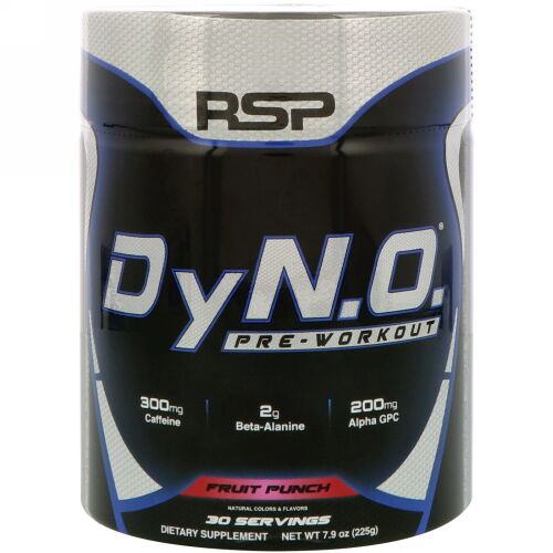 RSP Nutrition, DyN.O. プレワークアウト、フルーツパンチ、7.9 oz (225 g) (Discontinued Item)
