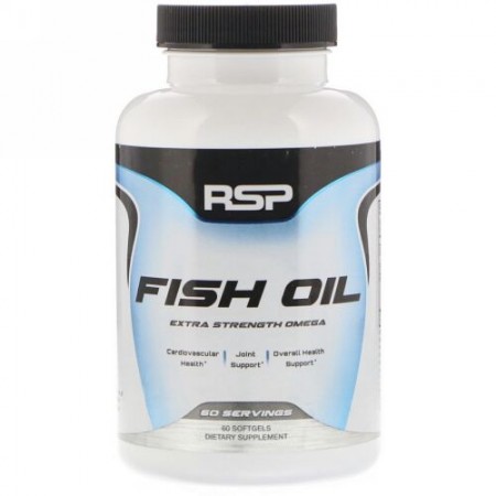 RSP Nutrition, フィッシュオイル、エクストラ ストロング、オメガ、ソフトジェル60個 (Discontinued Item)