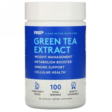 RSP Nutrition, Green Tea Extract, 500 mg, 100 Capsules (Discontinued Item)