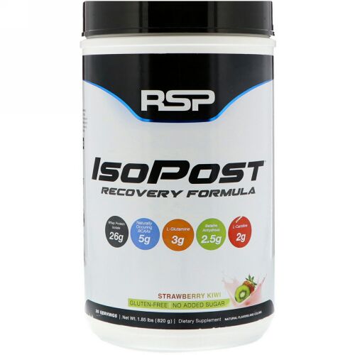 RSP Nutrition, IsoPost、回復フォーミュラ、ストロベリーキウイ、1.8ポンド (820 g) (Discontinued Item)