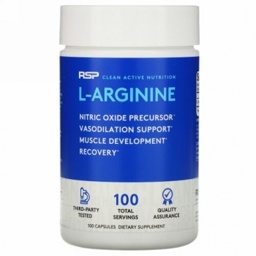 RSP Nutrition, L-アルギニン、一酸化窒素前駆体、750mg、カプセル100粒