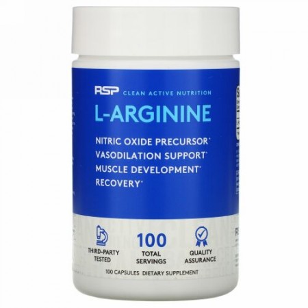 RSP Nutrition, L-アルギニン、一酸化窒素前駆体、750mg、カプセル100粒
