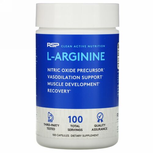RSP Nutrition, L-アルギニン、一酸化窒素前駆体、750mg、カプセル100粒