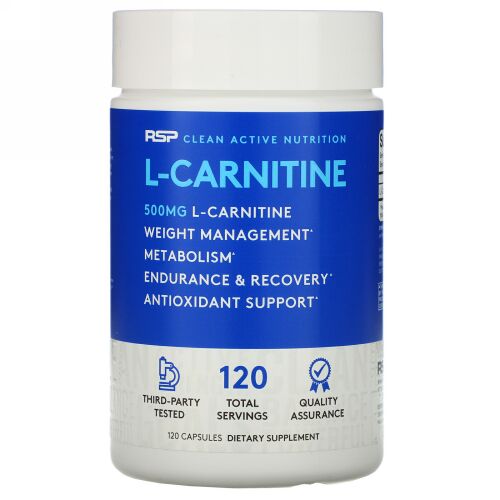 RSP Nutrition, L-カルニチン、500mg、カプセル120粒