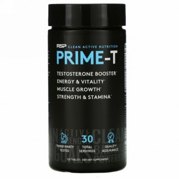 RSP Nutrition, プライム-T、テストステロンブースター、120錠