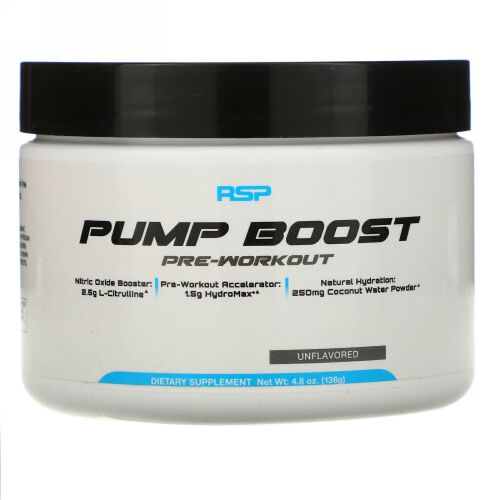 RSP Nutrition, Pump Boost Pre-Workout, Unflavored, 4.8 oz (138 g)